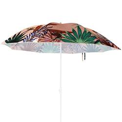 Koopman Strandsonnenschirm tropisch Ø 180cm mit Farbwahl Sonnenschirm knickbar UV 40+ Sonnenschutz Schirm verstellbar Strandschirm (Rosa) von Koopman
