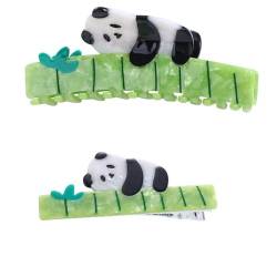 Haarklammer Haarspange Niedliche Cartoon Panda Greifen Haarspange Kreative Panda Entenschnabel Clip Haarnadel Elegant Geometrische Hai Clip Mode Haar Zubehör von Kopida