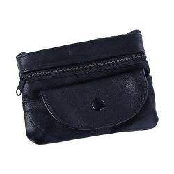 Unisex Leder Geldbörse Mini Pouch Wallet für Damen Herren Mini Cash Wallet Multi Layered Schwarz, modisch von Kopida