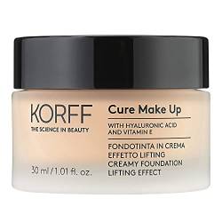 Korff Foundation Creme mit Lifting-Effekt, mittlere Deckkraft mit Hyaluronsäure und Vitamin E, Fondant und Creme, Finish Satin 01, Format 30 ml von Korff