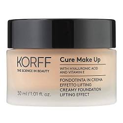 Korff Foundation Creme mit Lifting-Effekt, mittlere Deckkraft mit Hyaluronsäure und Vitamin E, Fondant und Creme, Finish Satin 02, Format 30 ml von Korff