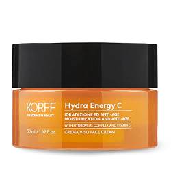 Korff Hydra Energy C Gesichtscreme mit Hydroplus Complex, feuchtigkeitsspendende Formel mit Hyaluronsäure für trockene Haut, 50 ml von Korff