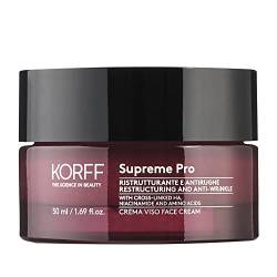Korff Supreme Pro Gesichtscreme, regenerierend und knitterfrei, mit Hyaluronsäure, für alle Hauttypen, 50 ml von Korff