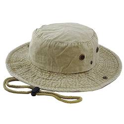 KorhLeoh Sonnenhüte für Herren mit UV-Schutz, breite Krempe, Eimer, Angeln, Safari-Boonie-Hut für Sommer, khaki, 60 von KorhLeoh