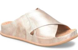 KORK-EASE Tutsi Cross-Band Damen Slip-On Sandale - Stilvolles Design mit Ultra-Plüsch-Komfort und patentierter 2.0-Technologie, Helles Gold, 43 EU von Kork-Ease