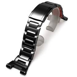 Composite Uhrenarmband Armband 316 Edelstahl Harz Armband Uhrenarmband kompatibel mit Casio für G-shock Herren MTG-B2000 MTGB2000 mit Werkzeugen (schwarz) von Korlexchi