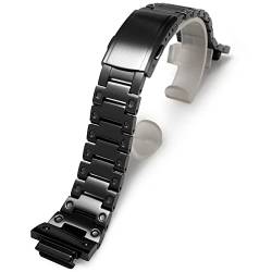 MOD Kit Schnellverschluss-Armband Metall Uhrenarmband modifiziertes Armband 316 Edelstahlband kompatibel mit Casio für G-shock Herren GM2100 GM2100B-3A (GM-2100, Schwarz) von Korlexchi