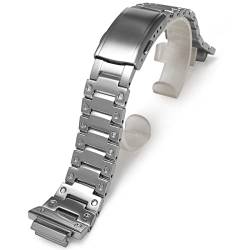 MOD Kit Schnellverschluss-Armband Metall Uhrenarmband modifiziertes Armband 316 Edelstahlband kompatibel mit Casio für G-shock Herren GM2100 GM2100B-3A (GM-2100, Silber) von Korlexchi