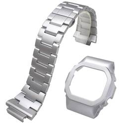 Metall-Uhrenarmband mit Uhrengehäuse für Casio für G-shock Herren DW-5600 GW-B5600 GB-5600 GWX-5600 GW/DW-5000 DW-5025 5030 5035 Leichtes Aluminium Legierung von Korlexchi