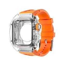 Urban Sport MOD-Kit für Apple Watch Serie 8, 7, 6, 5, 4 SE, Armband, Armband, leicht, robust, Schutzhülle für iWatch, Schutzabdeckung für Lünette, Zubehör 44 mm, 45 mm (45 mm für 7, Orange) von Korlexchi
