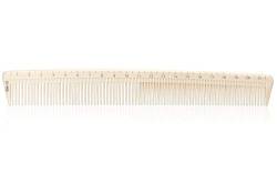 Haarschneidekamm, Frisieurkamm mit integriertem Lineal, 22cm, beige von Kosmetex