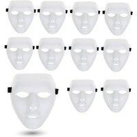 Kostümheld® Verkleidungsmaske 12x Maske weiß - Theathermaske zum bemalen Fasching & Halloween, (Packung, 12-tlg., 12x Theatermaske weiß), zum Bemalen von Kostümheld