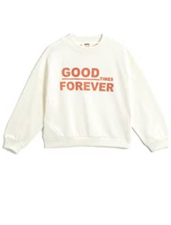 Cotton Mädchen Oversize Sweatshirt Langarm Druck Rundhals, Ecru (010), 6-7 Jahre von Koton