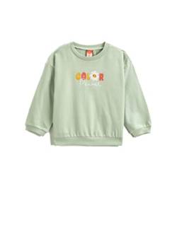 Koton Baby Girl Back Flower Printed Sweatshirt Embroidered Detail Brushed Interior von Koton