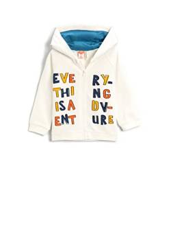 Koton Baby - Jungen Animal Printed On The Back Zipper Hoodie Seweatshirt Cotton Sweatshirt, Ecru (010), 24-3 Jahre EU von Koton