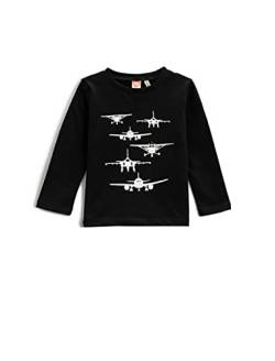 Koton Baby - Jungen Printed Long Sleeve Crew Neck Cotton T-Shirt, Black (999), 3-4 Jahre EU von Koton