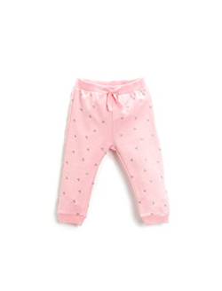Koton Baby - Mädchen Cotton Jogger Elastic Waistband Heart Printed Detail Sweatpants, Pink Design (2d5), 18-24 Monate EU von Koton