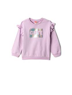 Koton Baby - Mädchen Ruffled Printed Long Sleeve Crew Neck Brushed Interior Sweatshirt, Lila (370), 18-24 Monate EU von Koton