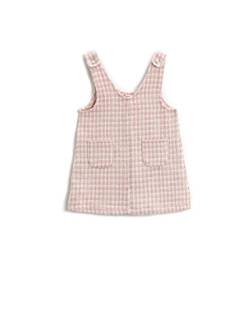 Koton Baby - Mädchen Tweed Overalls Pocket Detail Snap Starppy Dress, Pink Check (2c7), 9-12 Monate EU von Koton