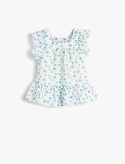 Koton Babygirl Floral Dress Cutwork Embroidered Ruffle Back Cut Out Detail von Koton