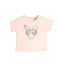 Koton Babygirls Butterfly Sequined Detail Short Sleeve Crew Neck Cotton T-Shirt, Pink (274), 3-4 Jahre EU von Koton