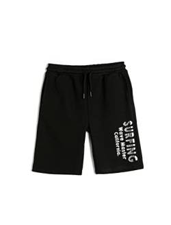 Koton Boyss Drawstring Pockets Printed Detail Shorts, Black (999), 6-7 Jahre EU von Koton