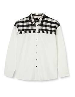 Koton Damen Check Long Sleeve Cotton Shirt, Off White (001), 38 EU von Koton