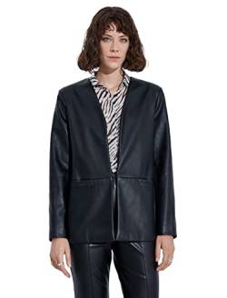 Koton Damen Faux Leather Blazer Jacket, Black (999), 36 EU von Koton