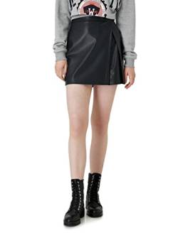 Koton Damen Faux Leather Mini Pleated Skirt, Black (999), 38 EU von Koton