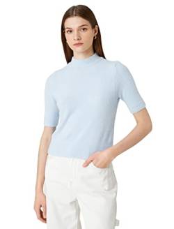 Koton Damen Half Turtleneck Short Sleeve Cozy Pullover Sweater, Blue (640), XL EU von Koton