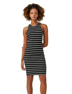 Koton Damen Halter Neck Bodycon Slim Fit Midi Dress, Black Stripe (9s9), S EU von Koton