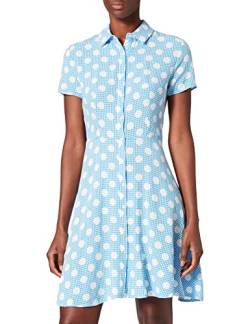 Koton Damen Hemdblusenkleid Mit Vichy Und Punkten Partykleid, Blau (Blau 83a), (Herstellergröße: 36) von Koton