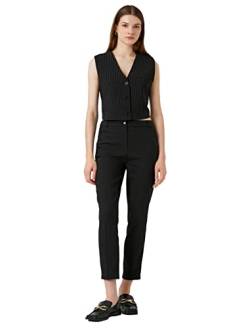 Koton Damen Medium Waist Pocket Detail Crop Cigarette Trousers Pants, Black (999), 38 EU von Koton