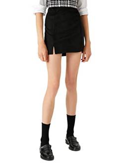 Koton Damen Suede Leather Split Detailed Skirt, Black (999), XS EU von Koton
