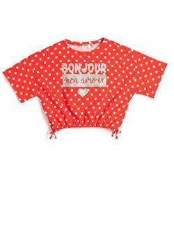 Koton Girls Crop Oversized T-Shirt Short Sleeve Crew Neck Polka Dot Cotton von Koton