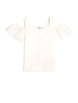 Koton Girls T-Shirt Ruffle Cut Out Detail Button Closure Round Collar von Koton