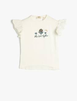 Koton Girls T-Shirt Ruffle Short Sleeve Crew Neck Cotton von Koton