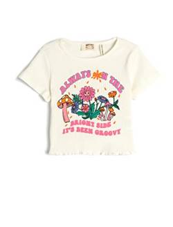 Koton Girls T-Shirt Short Sleeve Crew Neck Printed Ribbed von Koton