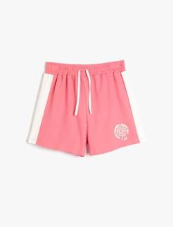 Koton Girlss Drawstring Color Contrast Cotton Shorts, Pink (286), 6-7 Jahre EU von Koton