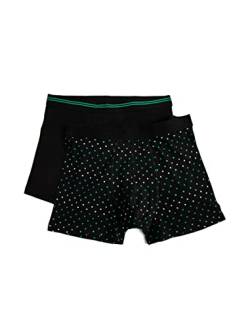 Koton Herren 2-Pack Set Polka Dot Boxer Shorts, Black Design (25g), M EU von Koton