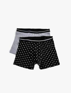 Koton Herren 2-Pack Set Space Printed Cotton Boxer Shorts, Black Design (25g), XXL EU von Koton