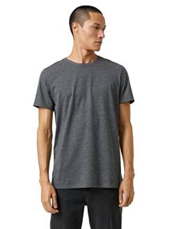 Koton Herren Basic Crew Neck Short Sleeve Cotton T-Shirt, Grey (031), S EU von Koton