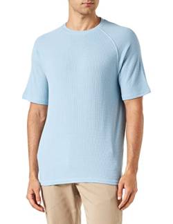 Koton Herren Basic Crew Neck Tissued Raglan Sleeve Detail T-Shirt, Blue (624), XL EU von Koton