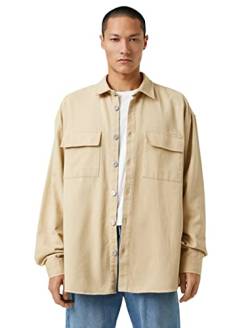 Koton Herren Basic Jacket Classic Neck Buttoned Detailed Shirt, Beige (050), M EU von Koton