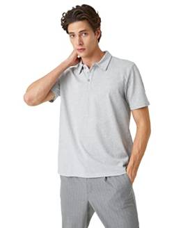 Koton Herren Basic Polo Neck Buttoned Short Sleeve T-Shirt, Grey (024), XXL EU von Koton