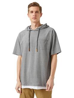 Koton Herren Hooded Pocket T-Shirt T Shirt, Fume (991), S EU von Koton