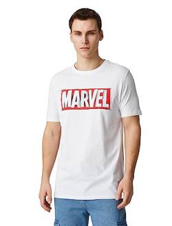 Koton Herren Marvel Licensed Printed Crew Neck T-Shirt, White (000), XXL EU von Koton