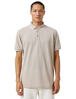 Koton Herren Polo Neck Button Detailed Slim Fit T-Shirt, Beige (074), S EU von Koton