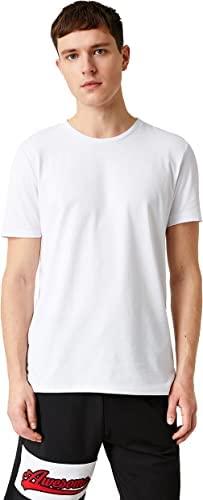 Koton Herren Slim Fit Basic T-Shirt T Shirt, White (000), M EU von Koton