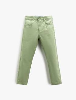 Koton Jungen Chino Trousers Pockets Slim Fit Cotton Casual Pants, Sage (983), 7-8 Jahre EU von Koton